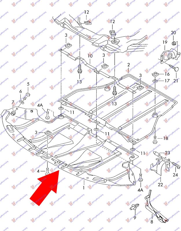 Zaštita ispod motora plastična tdi