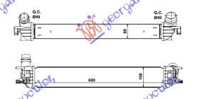 Hladnjak interkulera 1.6i 16v benzin - 1.5 dci - 2.0 dci dizel (690X112X80)