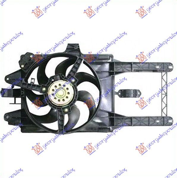 Ventilator hladnjaka komplet (BENZIN) (+AC) 00-