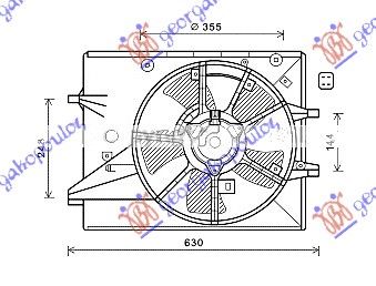 Ventilator hladnjaka komplet 1.8-2.0 dizel