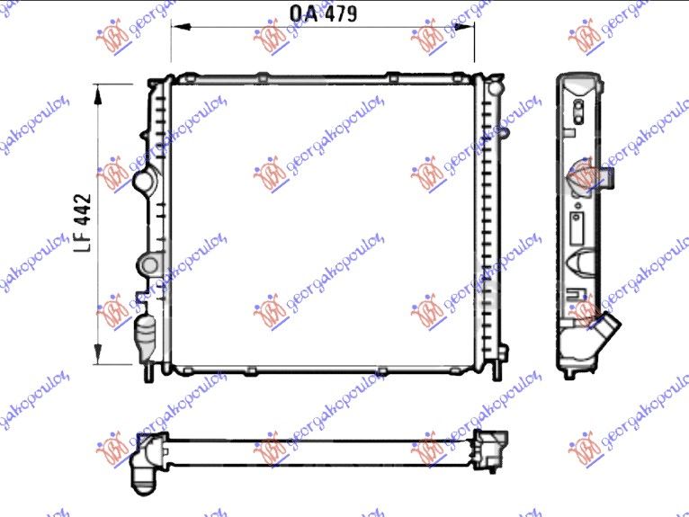 Hladnjak motora dizel (48X44X40) (VALEO CLASSIC)