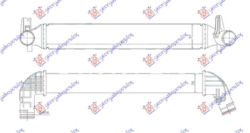 Hladnjak interkulera 1.8 tfsi benzin (620X100X76)