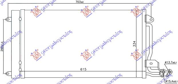 Hladnjak klime benzin - dizel (580×350×16)