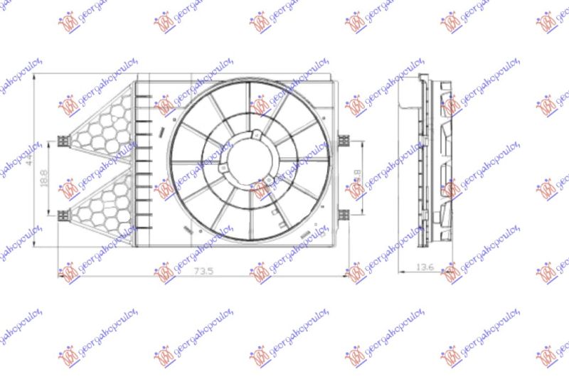 Ventilator hladnjaka kućište (1.2 TSI / 1.6 16V / 1.2-1.6 TDI)