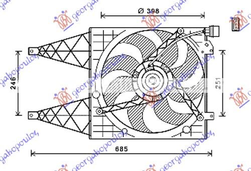 Ventilator hladnjaka komplet 1.2 tsi-1.6i 16v / 1.2 tdi-1.6 tdi