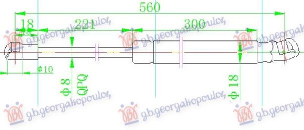 Amortizer gepek vrata 5 vrata (559L-290N)
