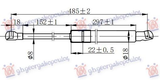 Amortizer gepek vrata karavan (485L-645N)