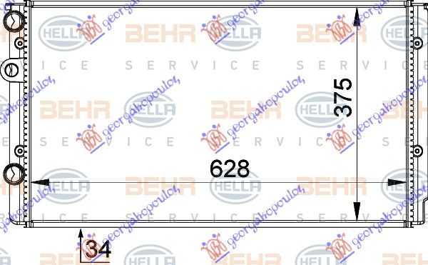 Hladnjak motora svi modeli ručni + klima (63X38) (MAHLE BEHR PREMIUM LINE)