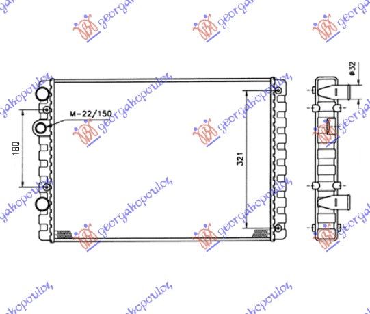 Hladnjak motora 1.4 fsi benzin – 1.7–1.9 dizel (51X38)