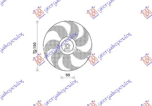 Ventilator hladnjaka (MOTOR+ELISA) (BENZIN-DIZEL) (-AC)
