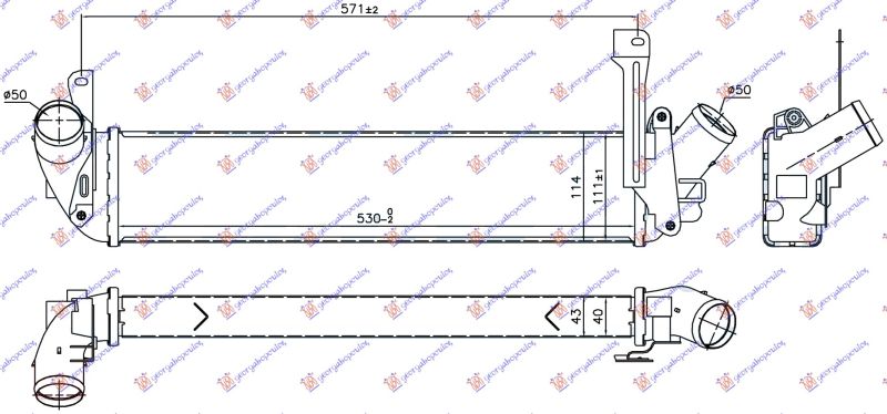 Hladnjak interkulera 1.5 dci (657X93X85) (K9K718)