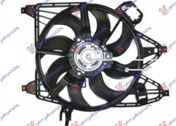 Ventilator hladnjaka komplet 1.5-1.9 dci dizel + a/c (385 MM) (400 W) (2 PIN)