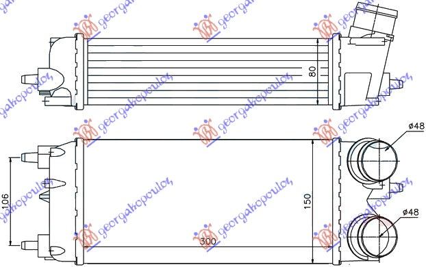 Hladnjak interkulera 1.5 tdci dizel (300X150X80)