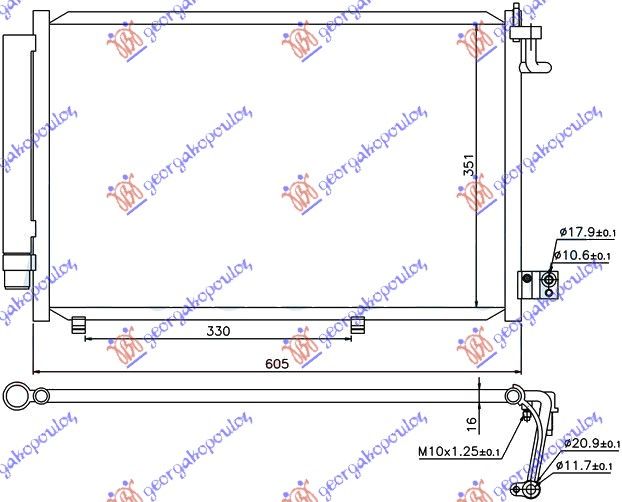 Hladnjak klime benzin-1.4 tdci (57,5×36)