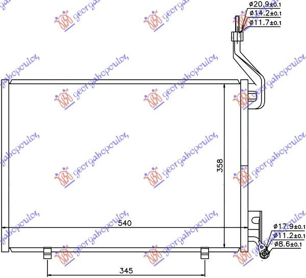 Hladnjak klime 1.6 tdci dizel (500×350×16)