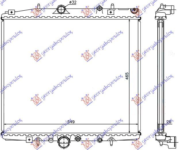 Hladnjak motora 2.0i–16v – 2.0–2.2 jtd (46.5X56.3…)