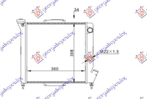 Hladnjak motora benzin -a/c (36X39,3X2,2)