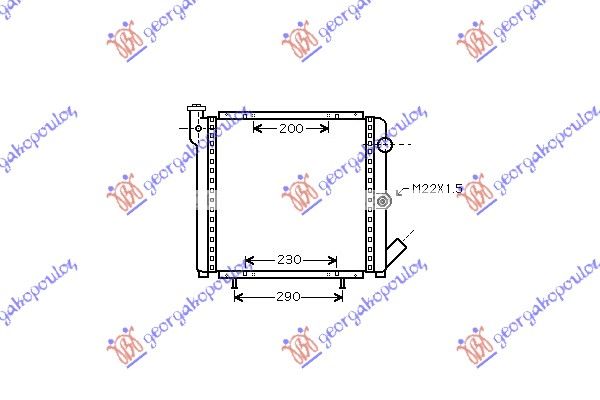 Hladnjak motora benzin +a/c (39X39,5X1,9)