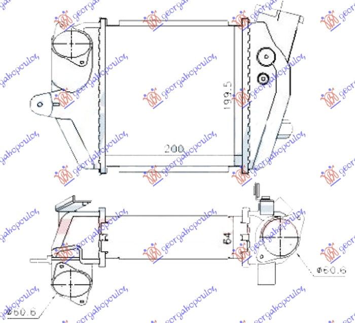 Hladnjak interkulera 2.0 cd dizel (200X205X64)