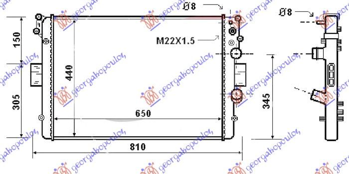 Hladnjak motora 2.8 d–tdi – klima (65X44X32)