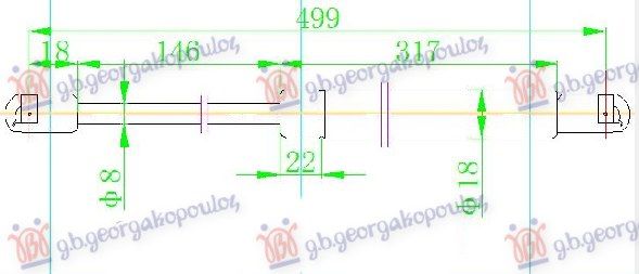 Amortizer gepek vrata 5 vrata (500L-660N)