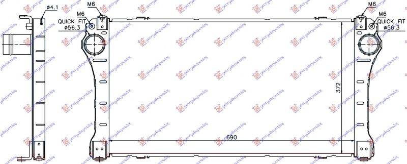 Hladnjak interkulera 2.0–2.2 d4d -09 dizel (690X372X26)