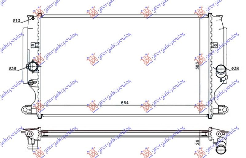 Hladnjak motora 2.0 – 2.2 d4d dizel ručni (665X380X26)