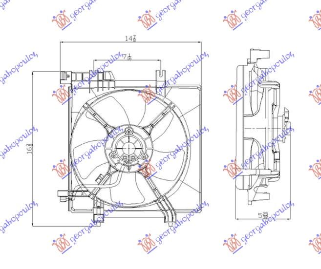 Ventilator hladnjaka komplet bez turbo benzin