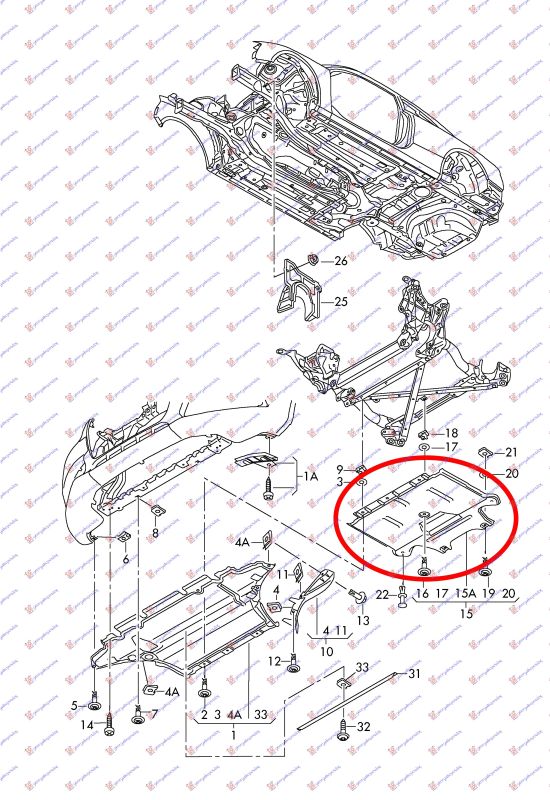 Zaštita motora (PLASTIČNA) (ZADNJI DIO)