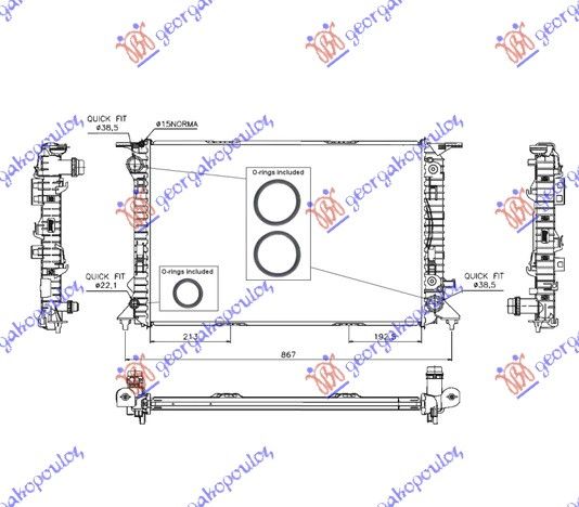 Hladnjak motora 3.0 tdi / 3.0 i turbo (AUTOMATSKI) (72X47)