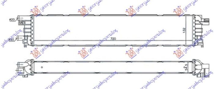 Hladnjak motora dodatni (3.0/4.0 TFSI/S6 BENZIN - 2.0 TDI DIZEL) (720X132X55)