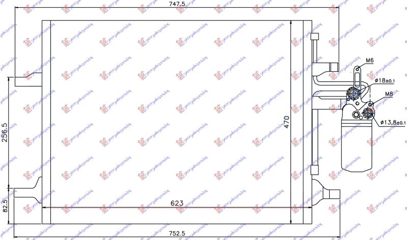 Hladnjak klime 2.0t / 2.0 t5 benzin 2.0 d4 dizel (580×470×16)