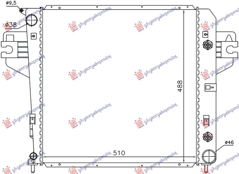 Hladnjak motora benzin 3.7 v6 manual +/- a/c (50,5X50,8)
