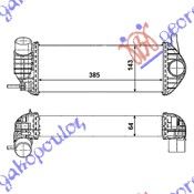 Hladnjak interkulera 1.5 dci dizel (385X145X64) screw tubes