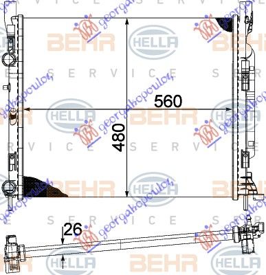 Hladnjak motora 1.6i 16v – 1.5 dci + klima (56X48X26) (MAHLE BEHR)
