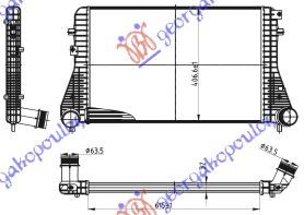 Hladnjak interkulera benzin/dizel (61.5X40.5X32) φ60
