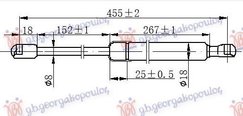 Amortizer zadnjeg stakla (455L-200N)