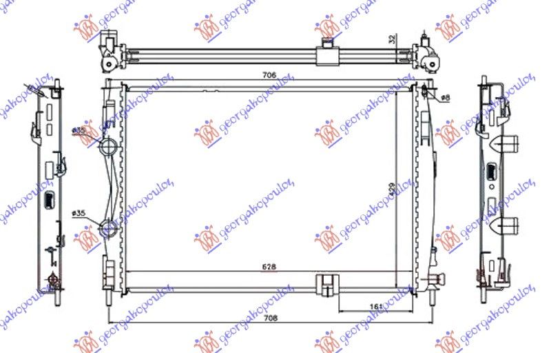 Hladnjak motora 2.0 dci (63X44.5X34)