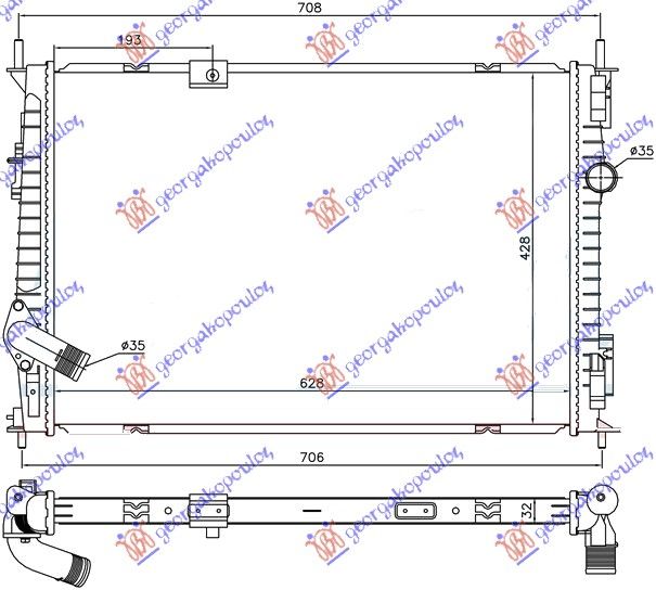 Hladnjak motora 1.6 dci (62.8X42.8X32)