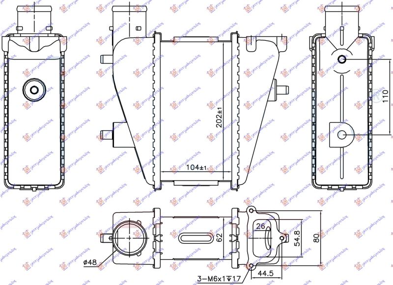 Hladnjak interkulera 2.2 ctdi (104X202X62)