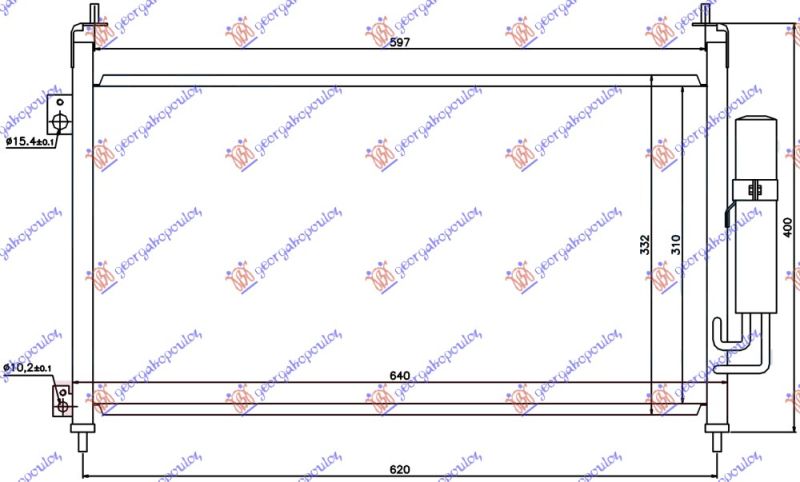 Hladnjak klime dizel-benzin (600×320×16)