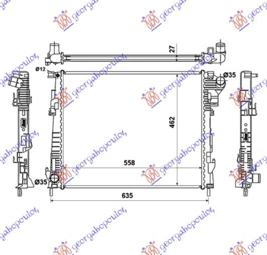 Hladnjak motora 2.0 dci – klima (56X44.9) bez start-stop