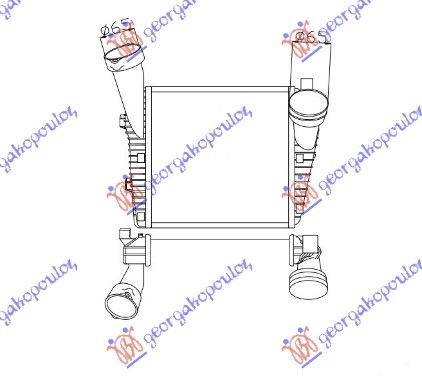 Hladnjak interkulera 4.5 turbo-s benzin – 3.0 tdi dizel (288X292X50) (Φ66/66)