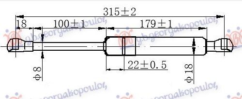 Amortizer zadnjeg stakla (315L-550N)