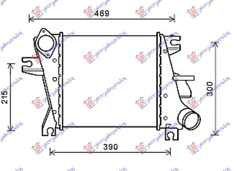 Hladnjak interkulera 2.2 dci 05-07 (305X295X62)