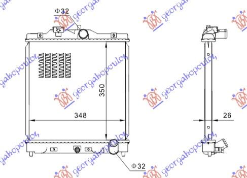 Hladnjak motora 1.6 vtec 150 ks (35X35X27) (KOYO)