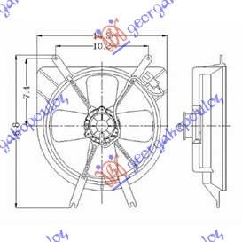 Ventilator hladnjaka komplet kompletan (BENZIN)