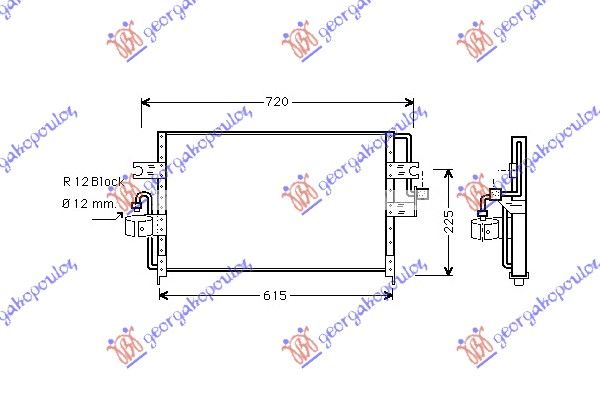 Hladnjak klime – do 92. (59,7×30,5×2,5) (ULAZ/IZLAZ 12 MM)