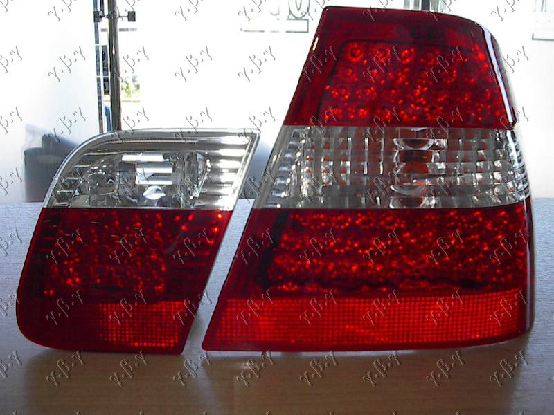 Štop lampa crvena/bijela LED set