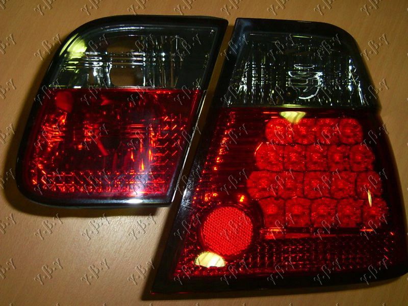 Štop lampi (SET) LED zatamnjene crveno-bijele